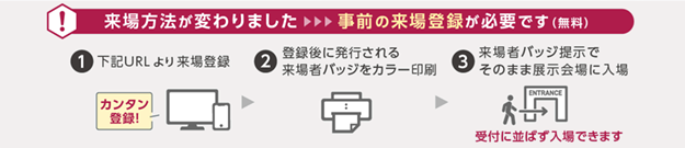 事前来場の登録方法